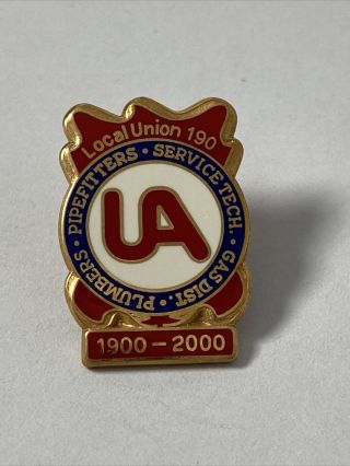 Ua Lu Local Union 190.  Pipefitters Service Tech.  Gas Dist.  Plumbers.  Pin Lapel