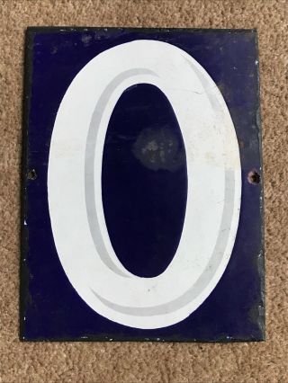 Vintage Large Enamel Blue And White Letter O Sign Oliver Oscar Olivia Ora