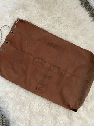 Vintage Brown Canvas Us Mail Long Bag 2