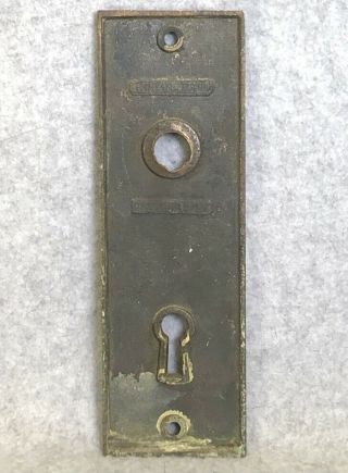 F.  C.  Linde Co.  Art Deco door lock hardware set 2 keyhole plates,  mortise lock EX 3