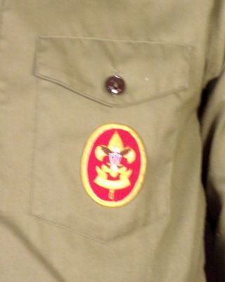 vtg 50s 60s BSA Boy Scouts Collarless Uniform Shirt St.  Louis Patches Men ' s L 3