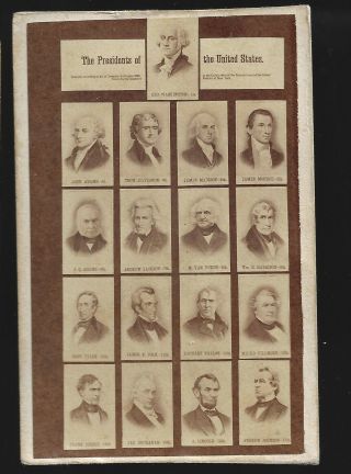 1865 - 1869 Cdv Photo Of All The Us Presidents Up Through Andrew Johnson