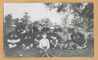 1909 Baseball Team Rppc Real Photo Post Card The Hub Clothiers Posted