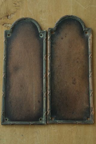 Edwardian Finger Plates Vintage Door Push Antique Copper Plated Brass