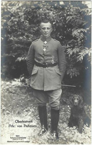 Sanke Postcard Of Ww1 German Airman Oberleutnant Von Pechmann,  1917