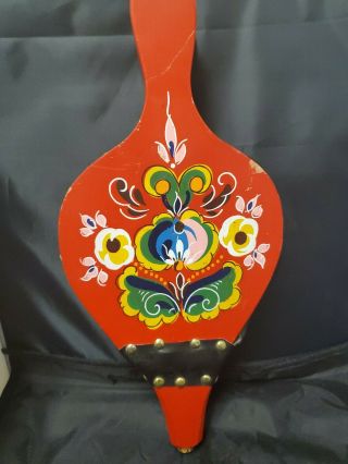Vintage Fireplace Bellow Hearth Bellows Hand Painted Folk Art Country Woodstove 2