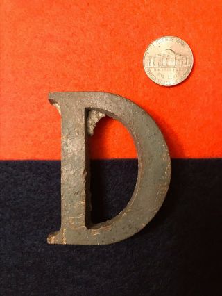 University Of Virginia Scott Stadium Artifact Solid Brass Letter " D "