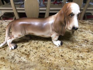 7 1/2 " Boswell” Basset Hound Standing By Ucagco Ceramic Character Dog Figurine