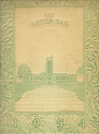 College Yearbook Baltimore City College Baltimore Maryland Green Bag 1954