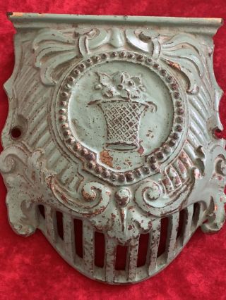 Old Victorian Ornate Green Cast Iron Vent Cover