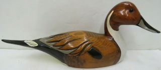 Vintage 1979 Wooden Bird Factory Hand Carved & Painted Pintail Drake Duck Decoy 2