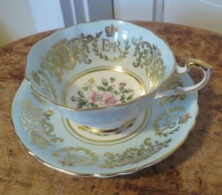 Paragon Tea Cup & Saucer 1953 Hm Queen Elizabeth Ii Coronation
