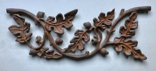 Vintage Antique Cast Iron Oak Leaf Acorn Architectural Salvage Decorative Panel