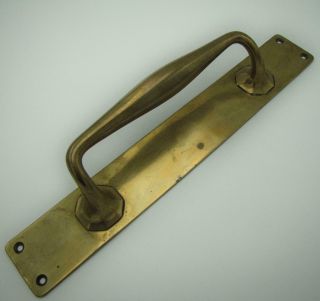 Old Large Salvaged Solid Brass Door Pull Handle / Shop / Pub / Bar 14 "