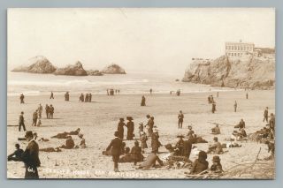 Ocean Beach & Cliff House Rppc Antique San Francisco Real Photo—rare 1910s