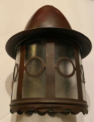 Copper Antique Arts Crafts Cottage Bungalow Lantern Style Porch Light Sconce