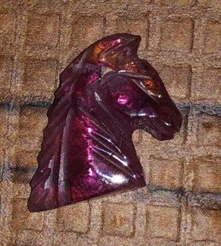 Carved Natural Brazilian Pink Tourmaline Gemstone Horse Head 1.  75 Cts