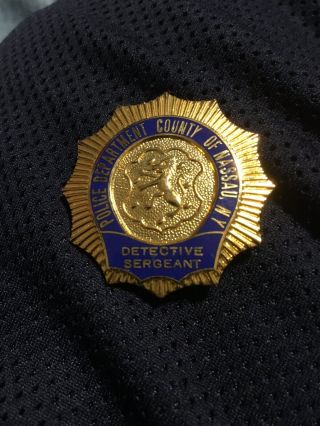 Vintage Nassau County York Ny Police Detective Sergeant Courtesy - Size Shield
