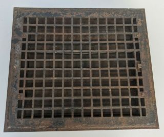 Large 16 " X 14 " Iron Floor Register Grate With Louvers