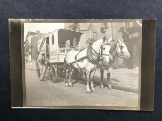 Rppc - Charles E Hires Co - Horse Drawn Delivery Wagon - Purock Water - Root Beer - Rp