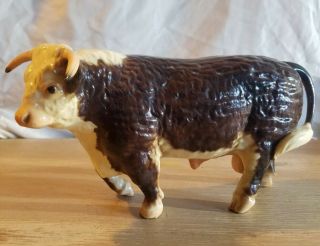 Breyer Vintage Walking Hereford Bull 71 Cattle Plastic Glossy