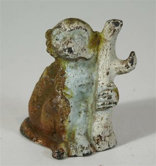 1920s Hubley Or John Wright Monkey By A Tree Cast Iron Figural Bottle Opener