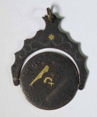 Antique Masonic Freemasonry Logo Emblem Gold Silver Spinner Pocket Watch Fob