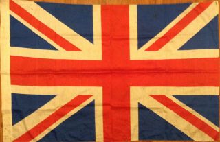 Vintage Big Wwii United Kingdom Union Jack Flag 1939 Royal Tour Of Canada 40x26 "