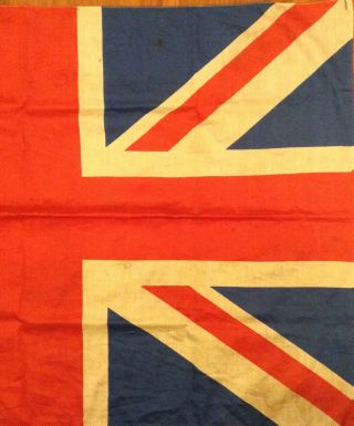 Vintage BIG WWII United Kingdom Union Jack Flag 1939 Royal Tour of Canada 40x26 
