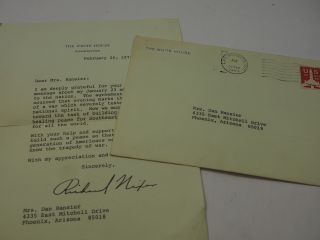 1973 Letter From President Richard Nixon Regarding His Jan 23 Adress To Nation
