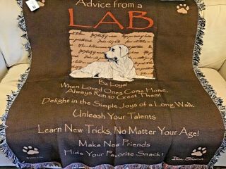 Advice From A Lab Labrador Throw Blanket 50 " X 60” Cotton Made In The Usa