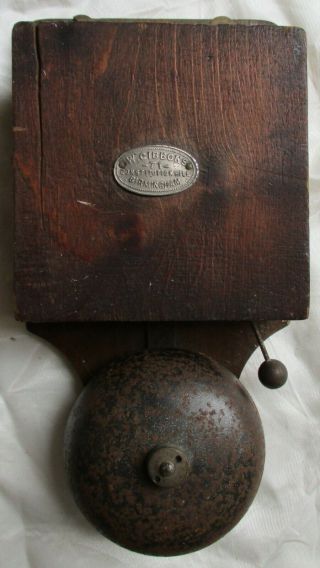 Vintage Industrial Door Bell Made By W.  Gibbons Birmingham Rusty In Part