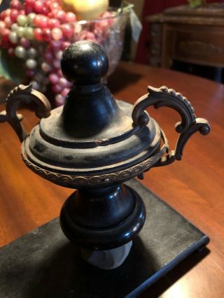 Antique Furiture Wooden Finial 1790s/1829.  Period French Empire Wood & Bronze.
