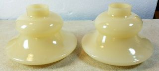 Set Of 2 Vintage Wall Sconce Light Glass Shade Only Dark Cream