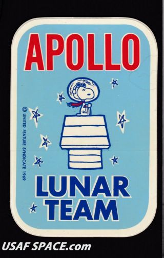 Authentic - Vintage - Snoopy Apollo - Lunar Team - Nasa Space Sticker - Decal