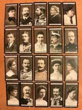 1908 Wills Set European Royalty Sweden England Germany Pictures Photo Mini Cards