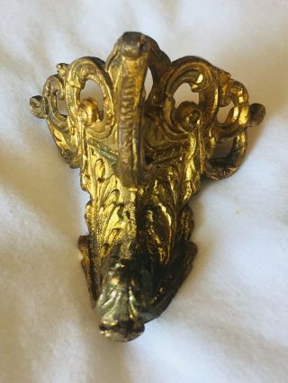 SET 4 Gilt Bronze Ormolu Mounts French Provin Antique Hardware Clock Case Feet 3