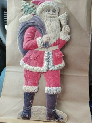 Antique Embossed Cardboard Santa Clause Germany