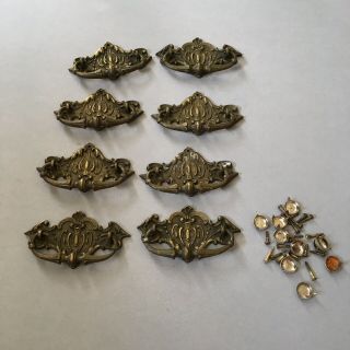 Set Of 8 Victorian Brass Handles Not All Matching But Similar