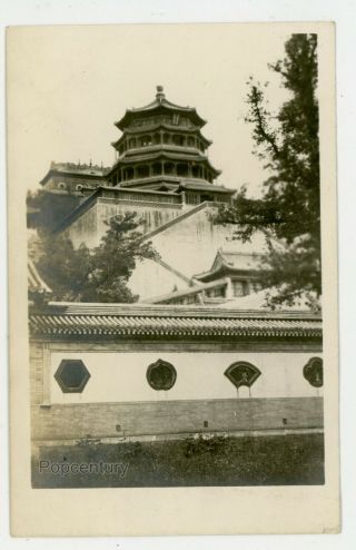 1910 Rppc Postcard China Peking Peiping Summer Palace Buddhist Pagoda Photograph