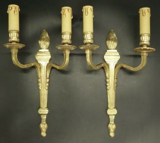Sconces,  Torches Decor,  Louis Xvi Style - Bronze - French Antique