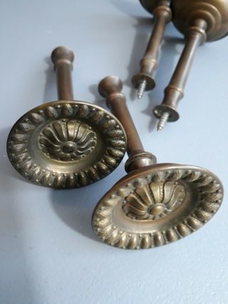 Set of 4 Antique Vintage Metal Brass Curtain Tie Backs 3