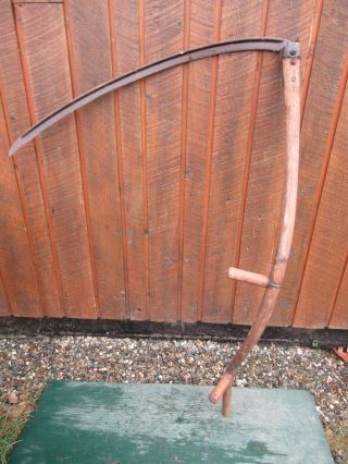 Vintage Antique 52 " Long Scythe Hay Grain Sickle Farm Tool Blade Is 36 " Long