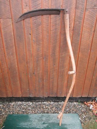 Vintage Antique 60 " Long Scythe Hay Grain Sickle Farm Tool Blade Is 21 " Long