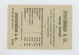 1888 HARRISON & MORTON PRESIDENTIAL CAMPAIGN CLOTHING AD VICTORIAN TRADE CARD 2