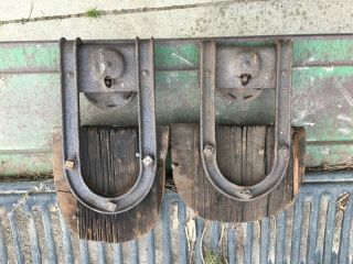 2 Old Steel Barn Track Door Roller