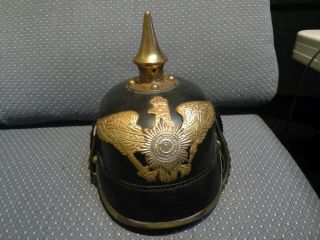 Ww1 Ww2 German Leather Pickelhaube Helmet Prussian Helmet,  Spiked Officer Helmet