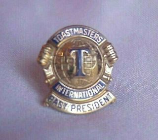 Toastmasters International Past President 1/10 10k Gold Fill Lapel Pin