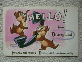 Disneyland - Anaheim Ca - Art Corner - Chip & Dale - Amusement Park - Walt Disney - Cal