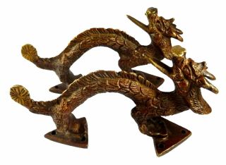 Brown Dragon Shape Antique Finish Handmade Brass Door Handle Cabinet Pull Knob